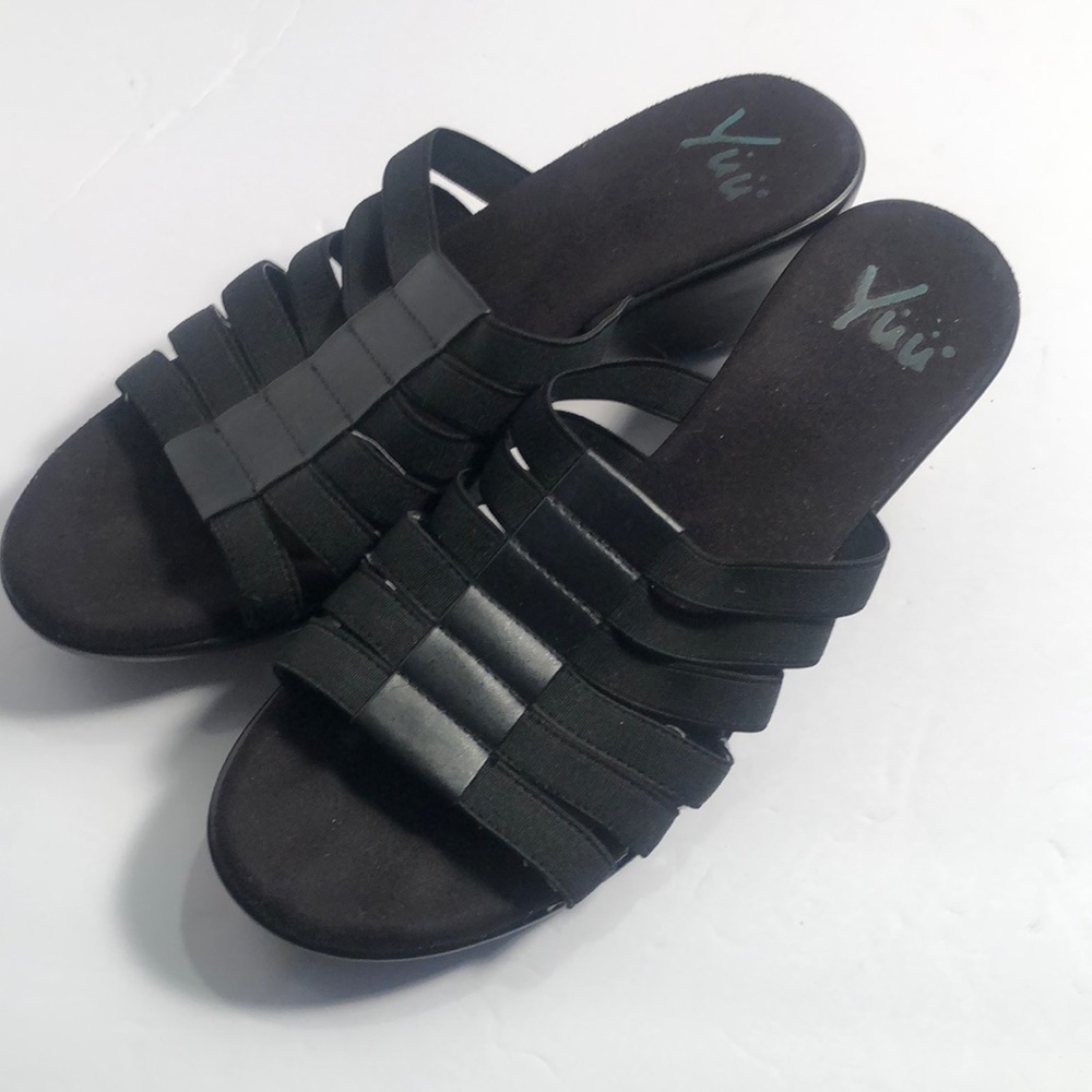 Women’s spring open toe Yuu black slip comfort on shoes